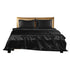 DreamZ Silky Satin Sheets Fitted Flat Queen Black-1864183177682227201