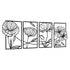 Yezi Metal Wall Art 4Pcs Floral Minimalist Line Decor-1910149776071069697