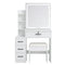Levede Dressing Table Vanity Stool Set Sliding LED Mirror Makeup Storage Shelves White-2072893560474177537