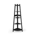 Levede 5 Tier Corner Shelf Wooden Storage Black-1864183220980027393