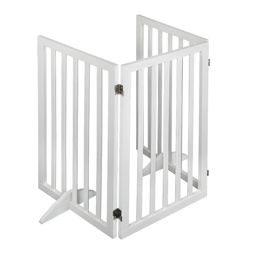 PaWz Wooden Pet Gate Dog Fence Safety White 400x 3MM-2006732963521368065