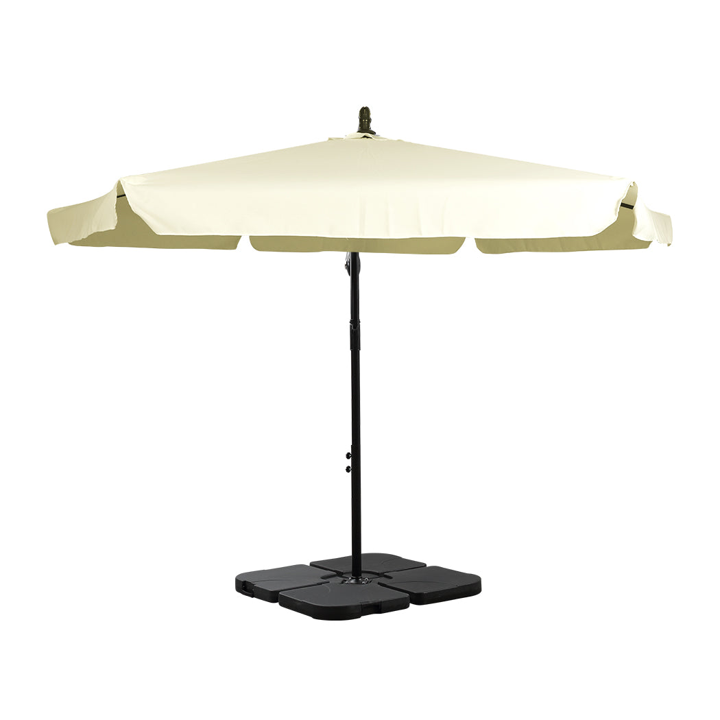 Mountview 3M Outdoor Umbrella Beach Beige With Base-1864184448237572097
