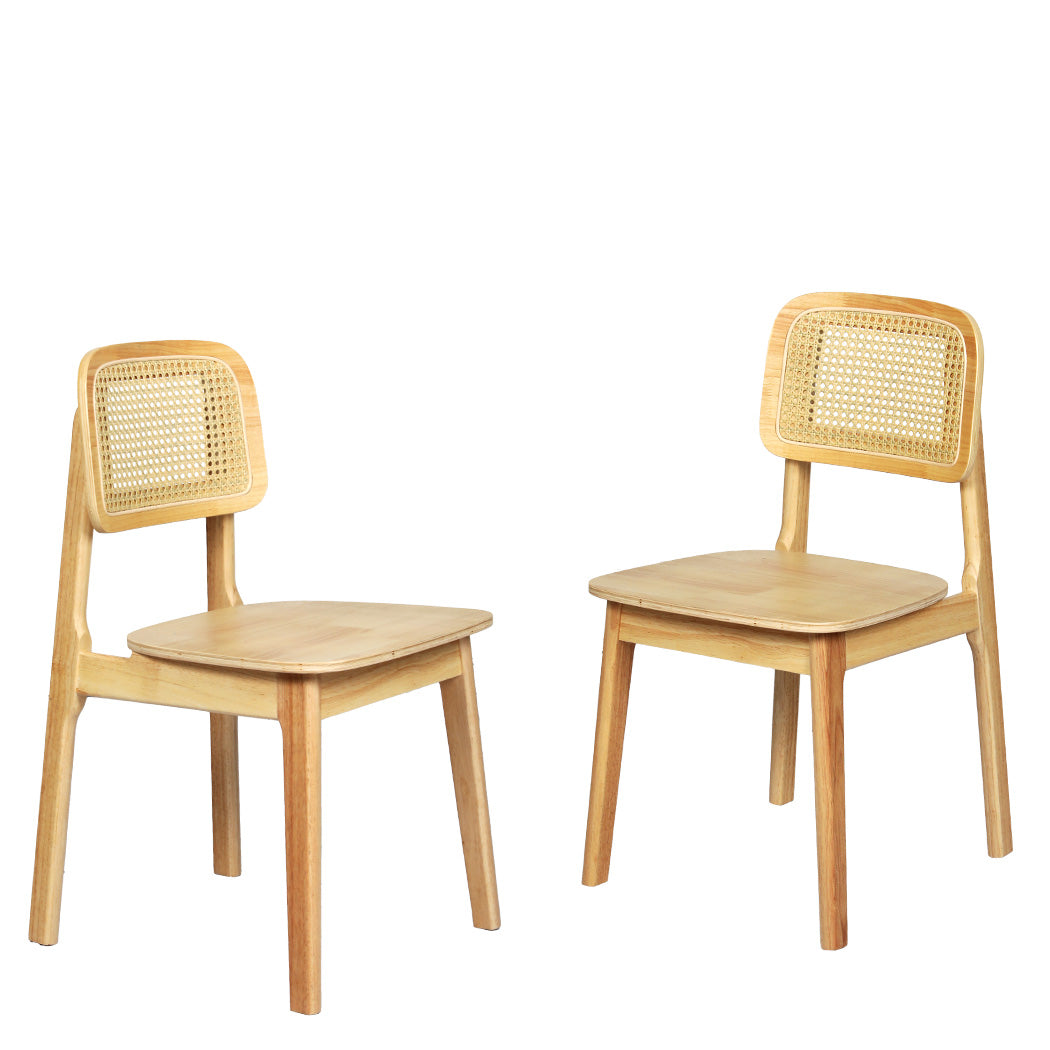 Levede 2x Rattan Dining Chair Wooden Kitchen Chair-1937319810849443841