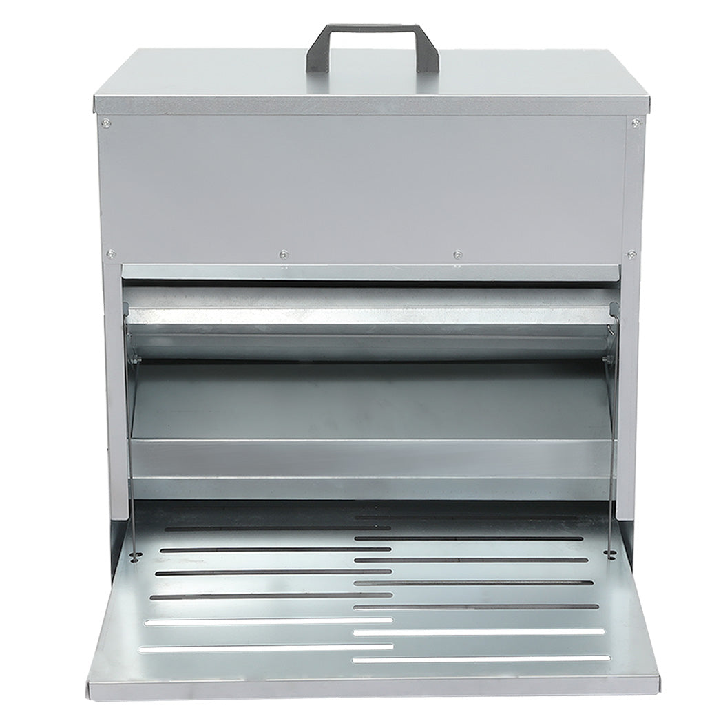 PaWz 10KG Auto Chicken Feeder Dispenser Galvanised Steel-2006732904771751937