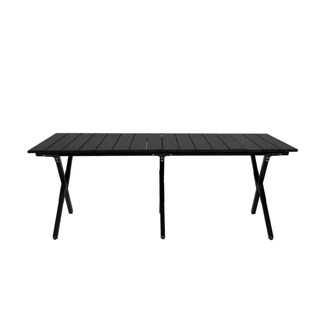 Levede Folding Camping Table Chair Set Black-2006733114482757633