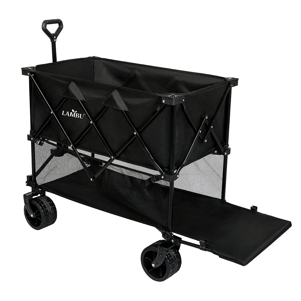 Lambu Folding Wagon Cart Double Shelves-2006732894810279937