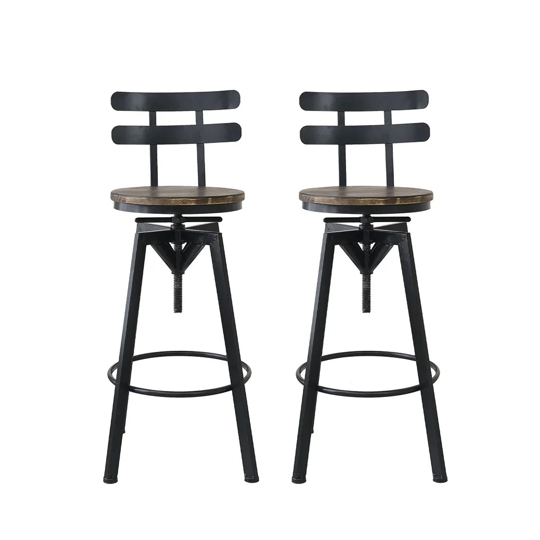 Levede 2x Bar Stool Industrial Adjustable-2006732717995200513
