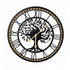 Yezi Wall Clock 40cm Vintage Tree Design Silent Quartz Iron Wood Black-2100034941327904769
