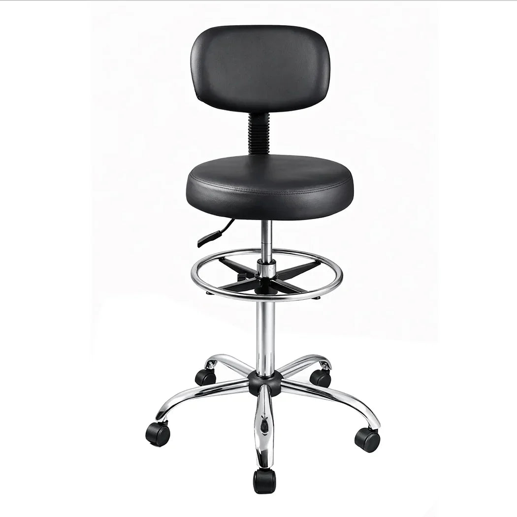 Levede Swivel Office Chair Ergonomic Stool Height Adjustable Footrest Backrest-2050056760940695553