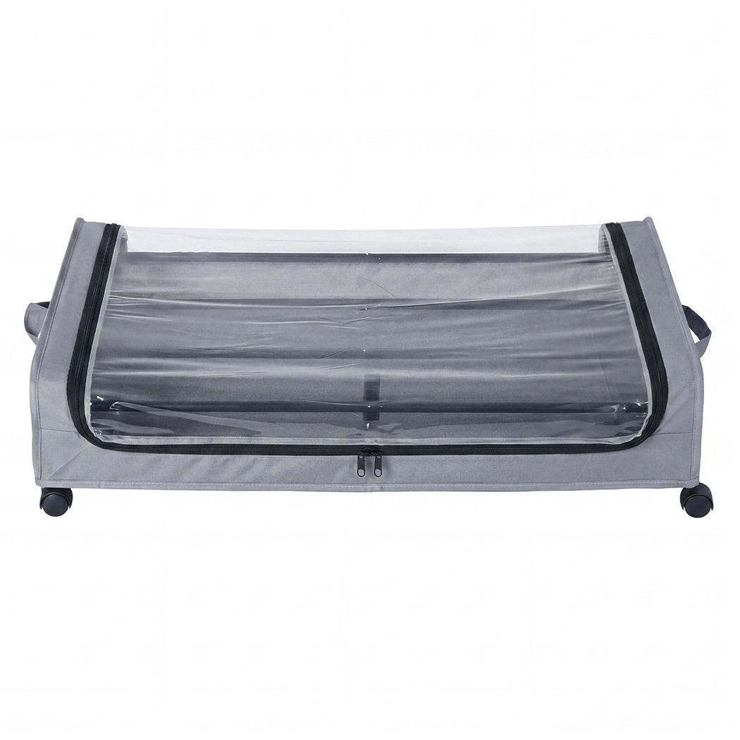 Levede 2x Under Bed Storage Containers for Shoe and Apparel Clear-Lidded Rolling-2072893559022948353