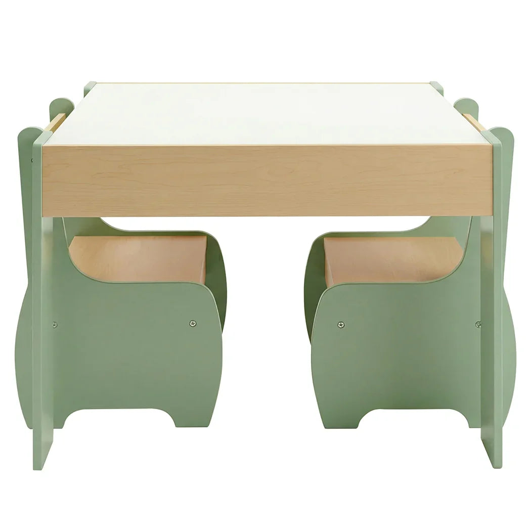 Levede Kids Table and Chairs Set 3-in-1 Chalkboard Storage Learning Dining Desk-2050056790908997633
