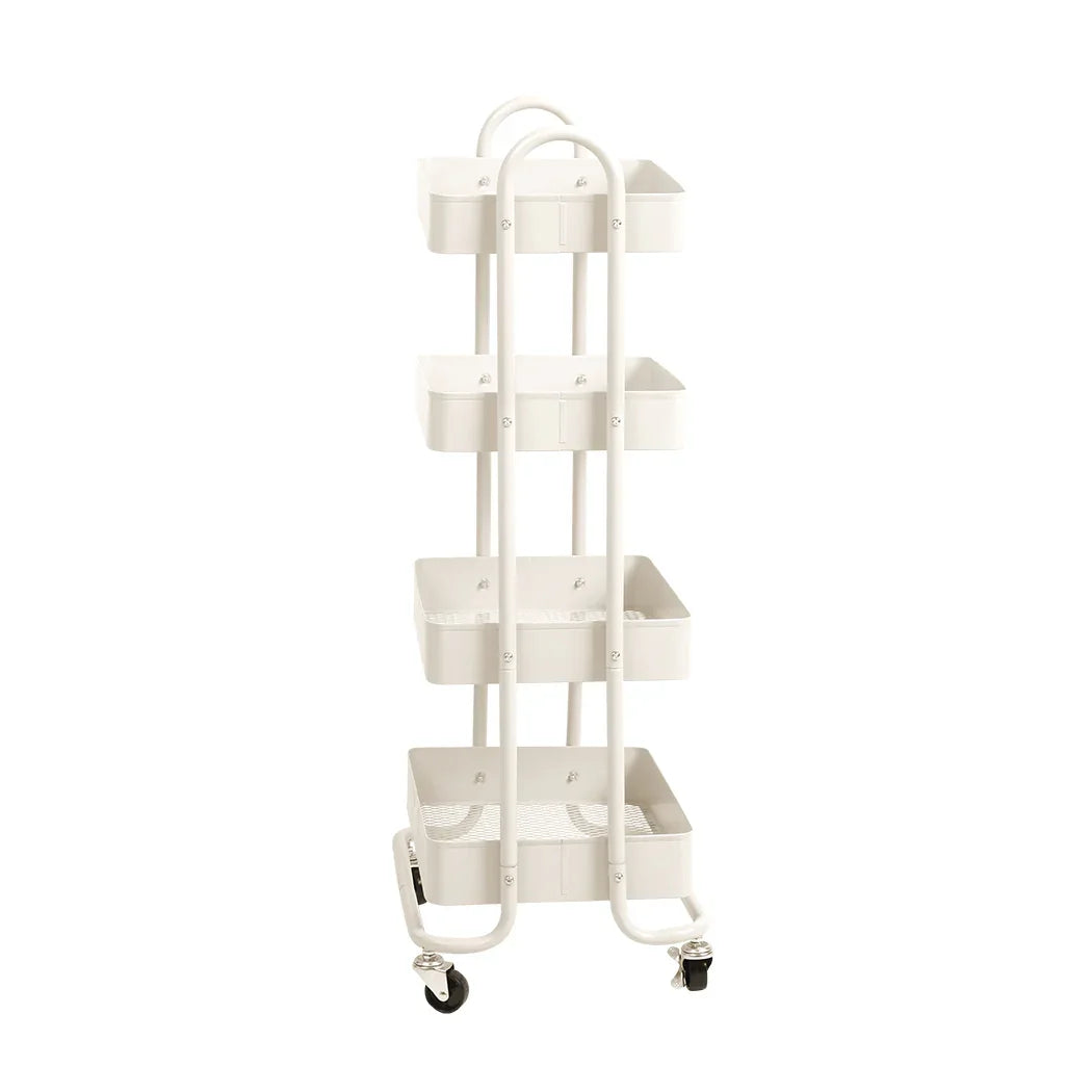 Levede 4 Tiers Kitchen Trolley Cart White-2006733175648292865