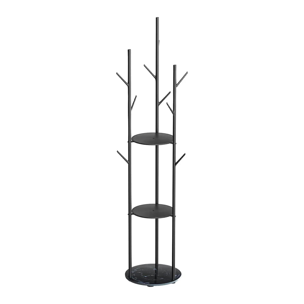 Levede Coat Rack Clothes Stand 8 Hook Organizer Black-2018816848522514433