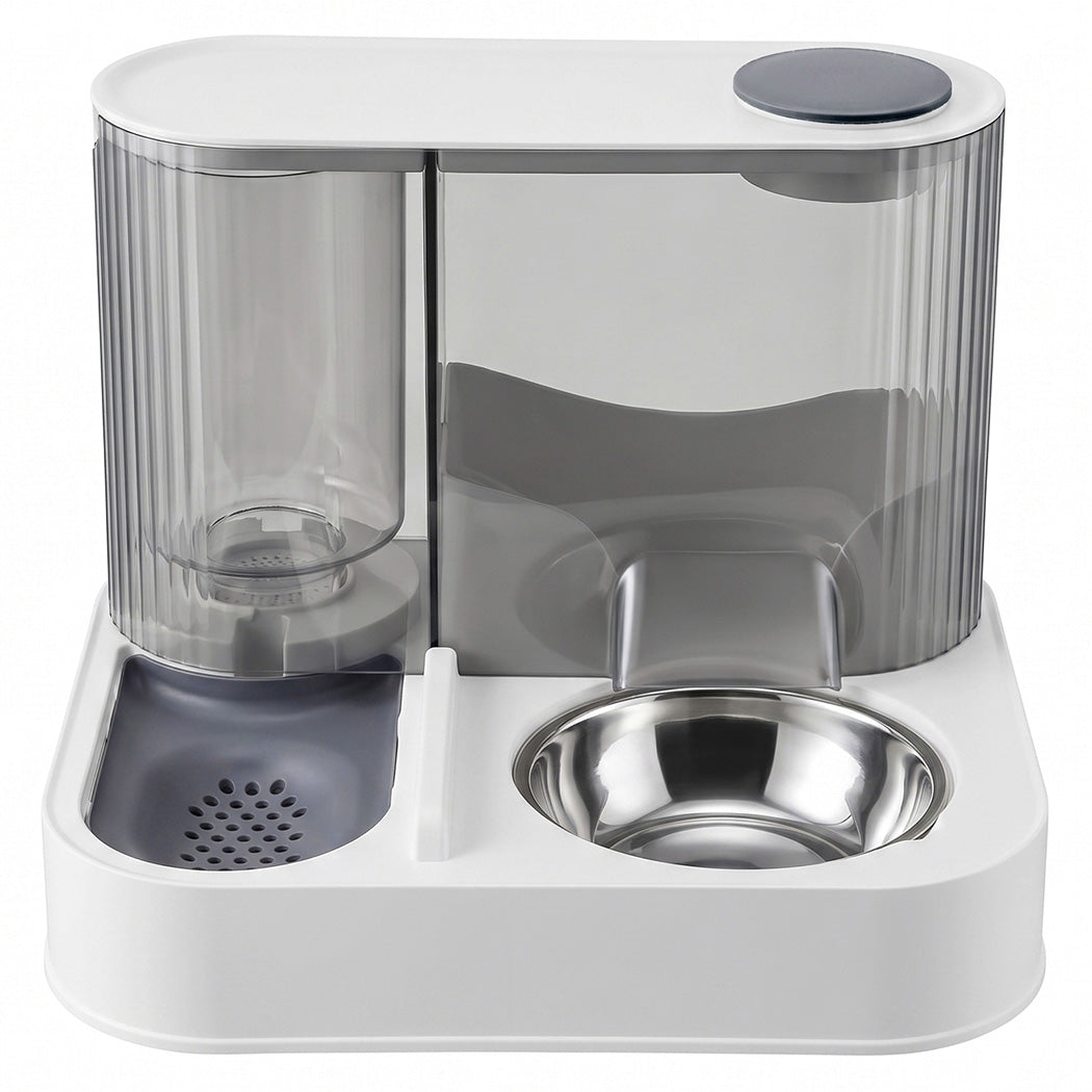 PaWz Automatic Cat Feeder Gravity Food and Water Dispenser for Home Travel White-2109799598678282242