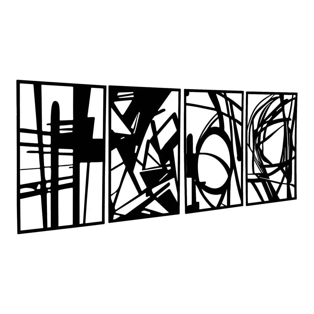 Yezi Metal Wall Art 4Pcs Abstract Minimalist Line Decor-2018816725868482561