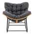 Levede Rocking Chair with Thick Cushion PE Rattan Silent Strip Indoor Patio Grey-2100034939763429377