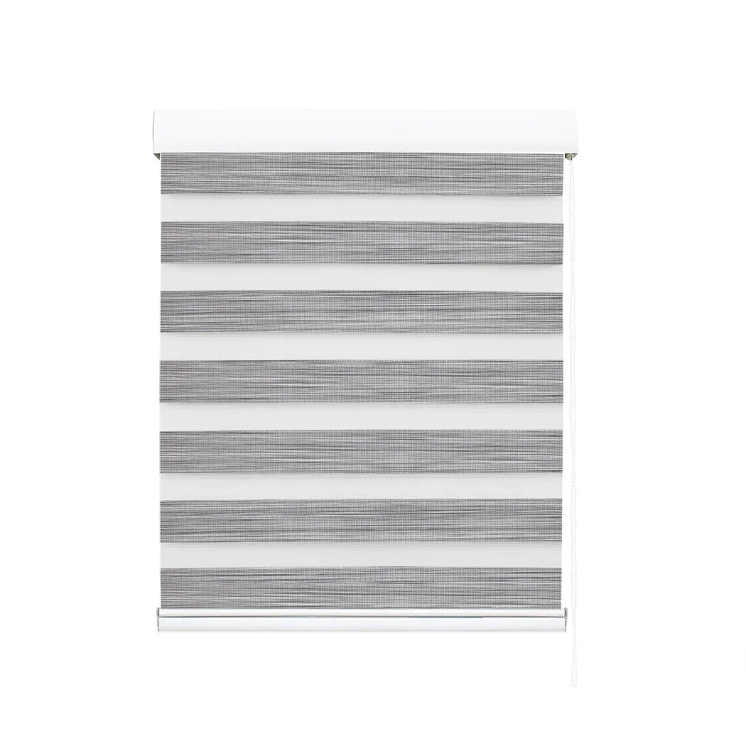 Marlow Blackout Zebra Roller Blind Curtains 90x210 Grey-2018816733489532929