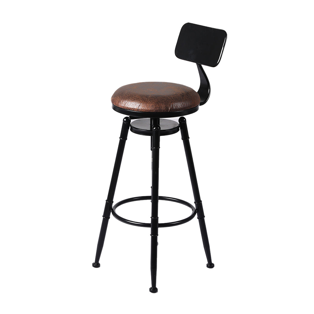 Levede 2x Bar Stool Kitchen Wooden PU-1864183225379852289