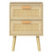 Levede 2x Bedside Tables Set Wooden Side Table Nigntstand Bedroom Rattan Drawers-2027211049656258561