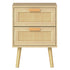 Levede 2x Bedside Tables Set Wooden Side Table Nigntstand Bedroom Rattan Drawers-2027211049656258561