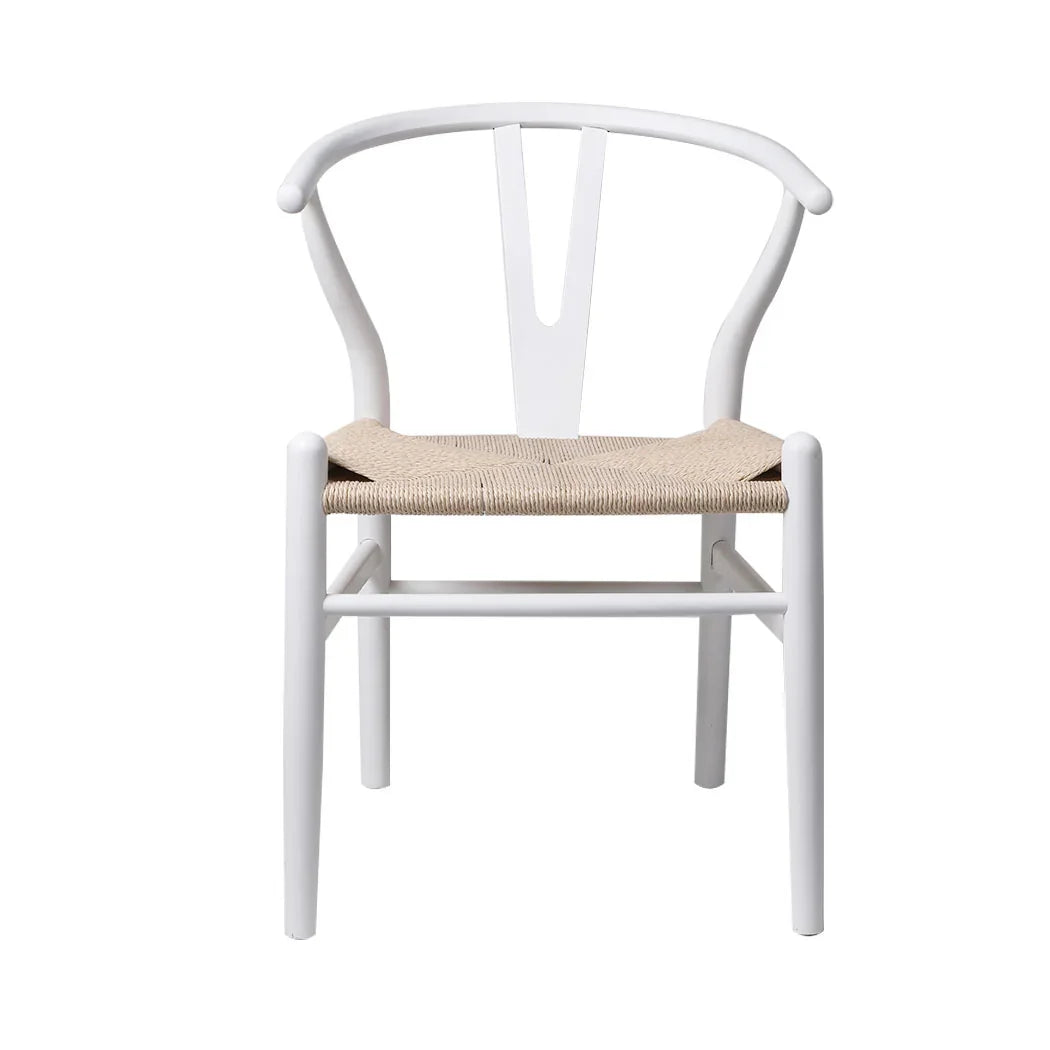 Levede 2x Dining Chairs Wooden Hans White-2006733260503257089