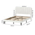 Levede Double Bed Frame Upholstered Adjustable Headboard Bed Platform White-2050056771384512514
