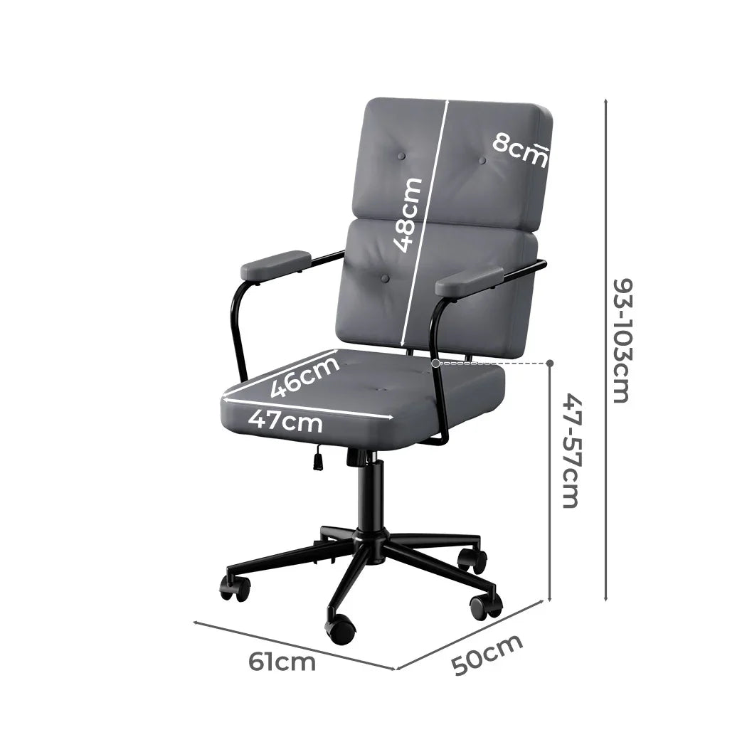 LEVEDE Ergonomic Office Chair Computer PU Grey-2029387206975688706