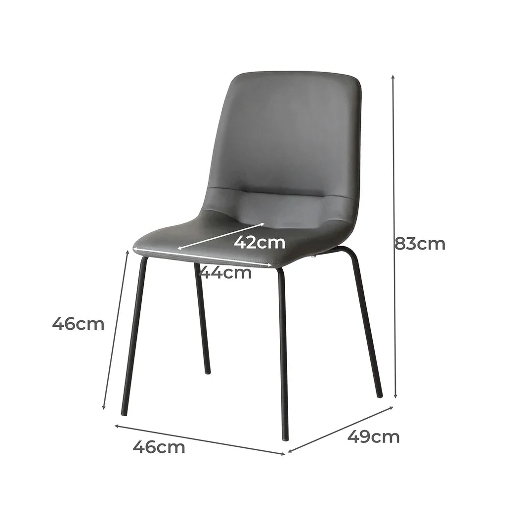 Levede Stackable Dining Chairs Kitchen Grey Set of 8-2006732727608545282