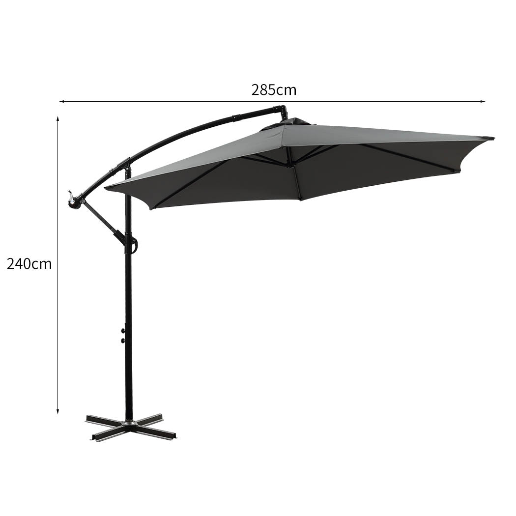 Mountview 3M Outdoor Umbrella Cantilever Grey Without Base-1864184442197774338