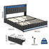 Levede King Bed Frame Fabric Storage Drawer LED USB-2029387305961263106