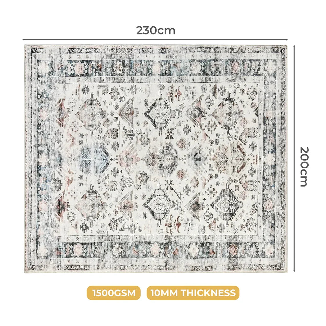Marlow  Floor Rug Vintage Short Pile Washable Carpet Soft Plush Non Slip 200x230-2018816829916581890