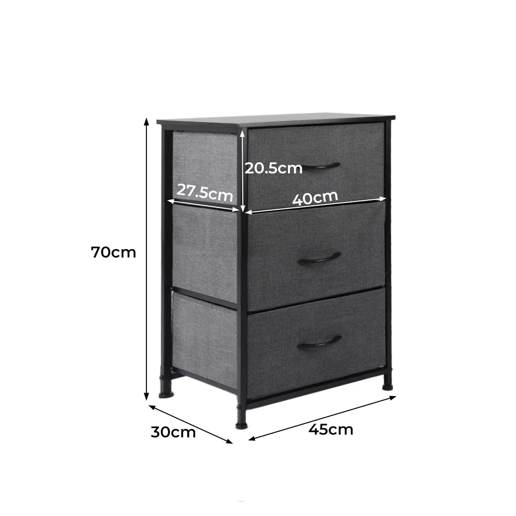 Levede Storage Cabinet Tower Chest Dark Grey-2006733263565099010
