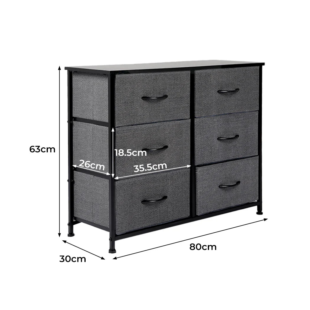Levede Storage Cabinet Tower Chest Dark Grey-2006733261635719170