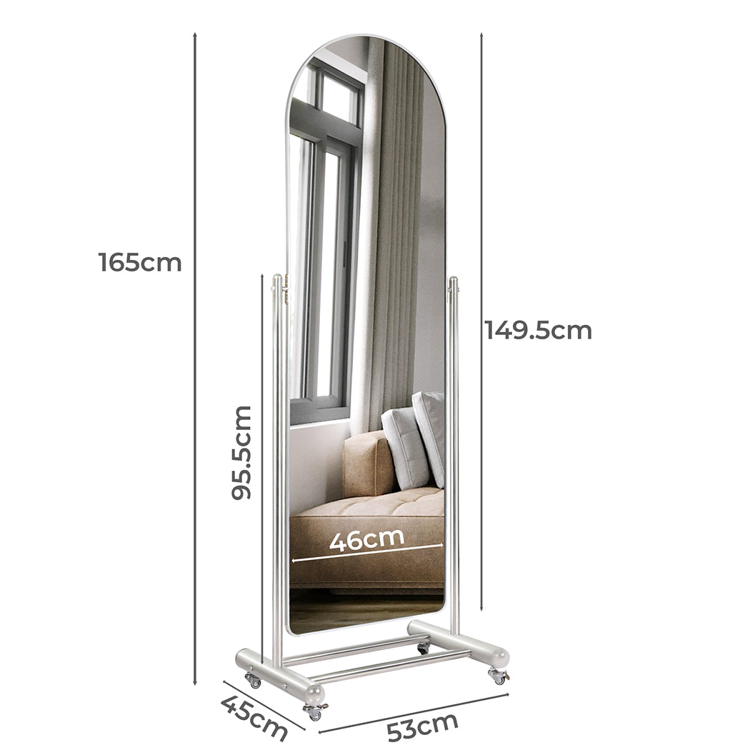 Yezi 165CM Movable Arch Full Length Mirror-2065254435407400962