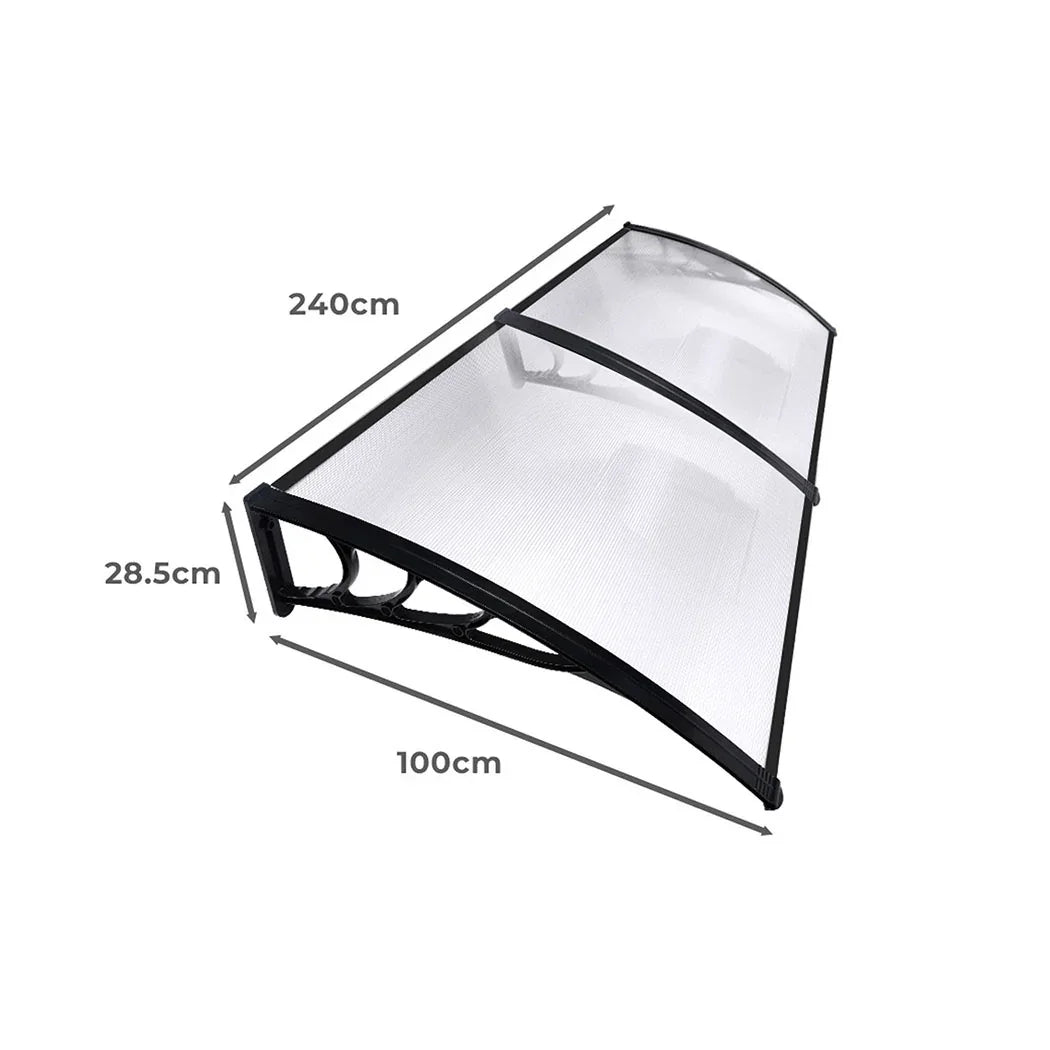 Mountview Window Door Awning Outdoor 1M X 2.4M Transparent 1x2.4M-2006733104311570434