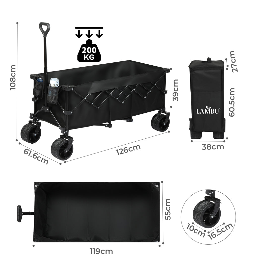 Lambu Folding Wagon Trolley Cart-2065254214858313730