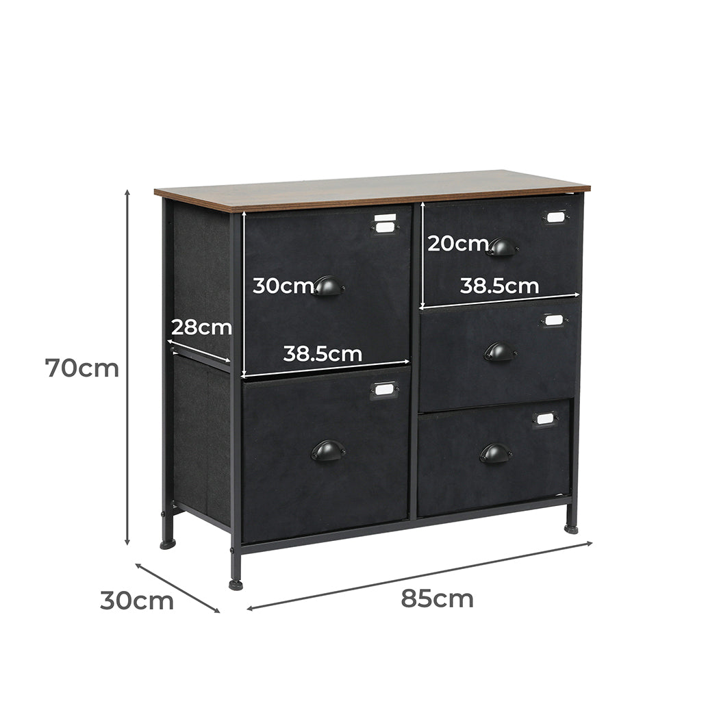 Levede Chest of 5 Drawers Storage Cabinet-1864183287891759106