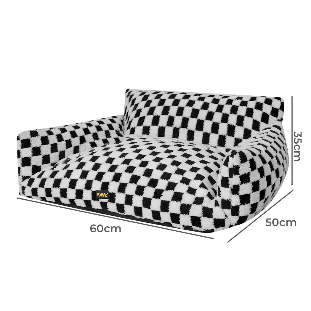 Pawz Pet Bed Plush Checkered Dog Bed Washable Cat Bed-2050056801222791170