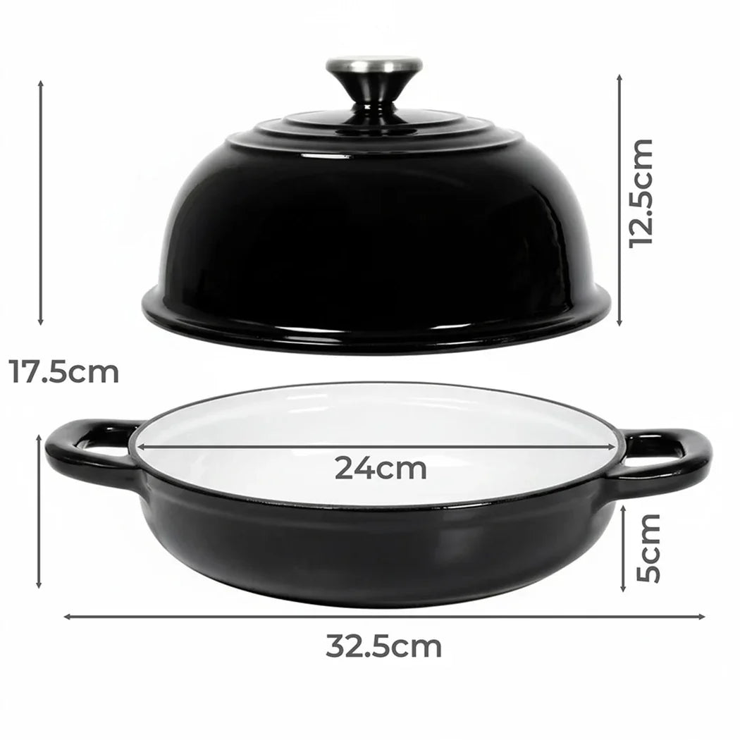 Toque Enamelled Cast Iron Dutch Oven Pot Sourdough Bread Baking Kitchen 24cm-2050056855639691266