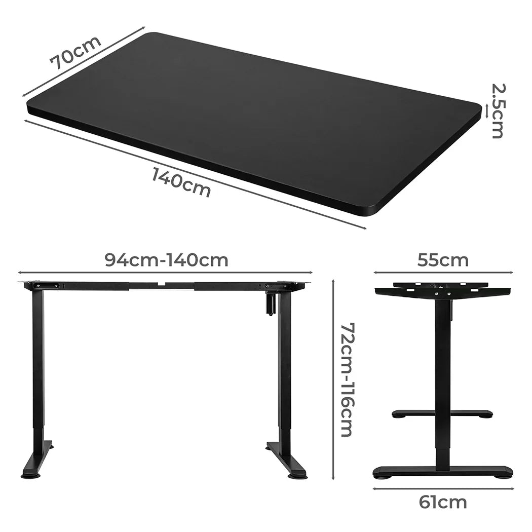 Levede Motorised Standing Desk Adjustable 140cm Black 1000x 1MM-2018816933855629314