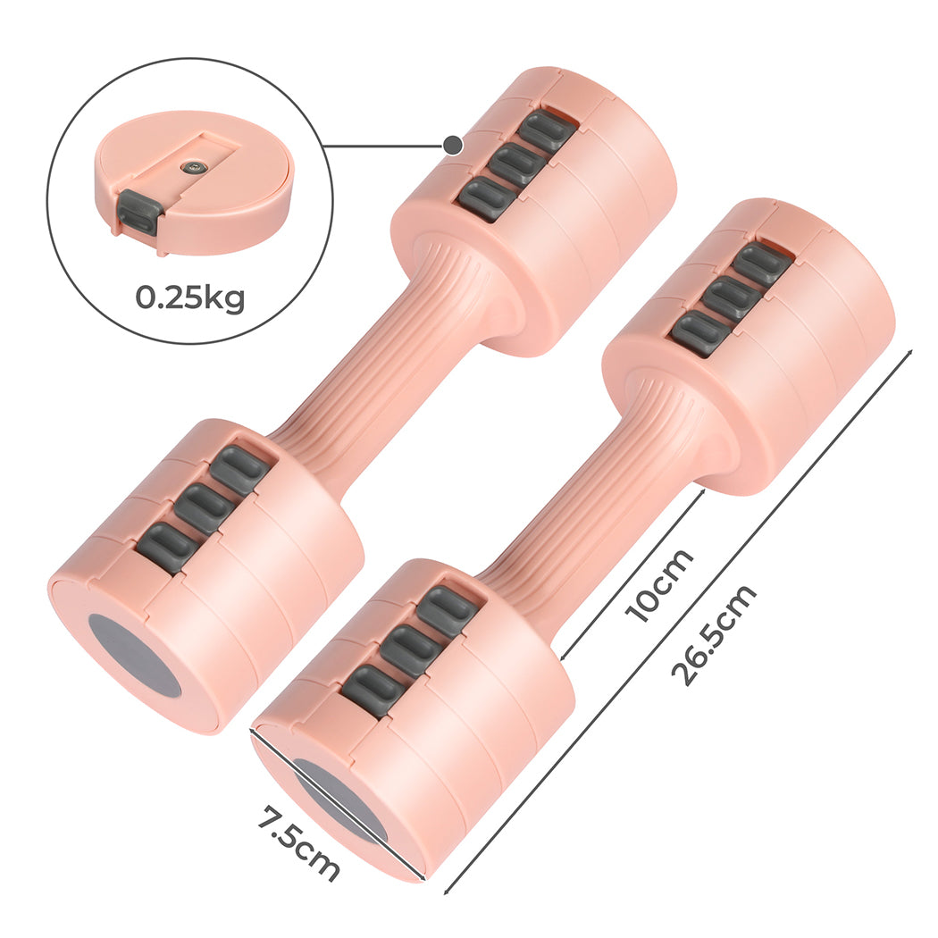 Centra A Pair Of 1KG To 5KG Dumbbells Pink