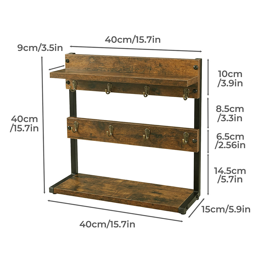 Levede Mug Holder Stand Industrial 2 Tier Countertop Mug Tree Organizer 8 Hooks-2072893556879659010