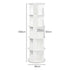 Levede Rotating Bookshelf 5 Tier Book Storage Space Saving Round Tower White-2109799589173989379