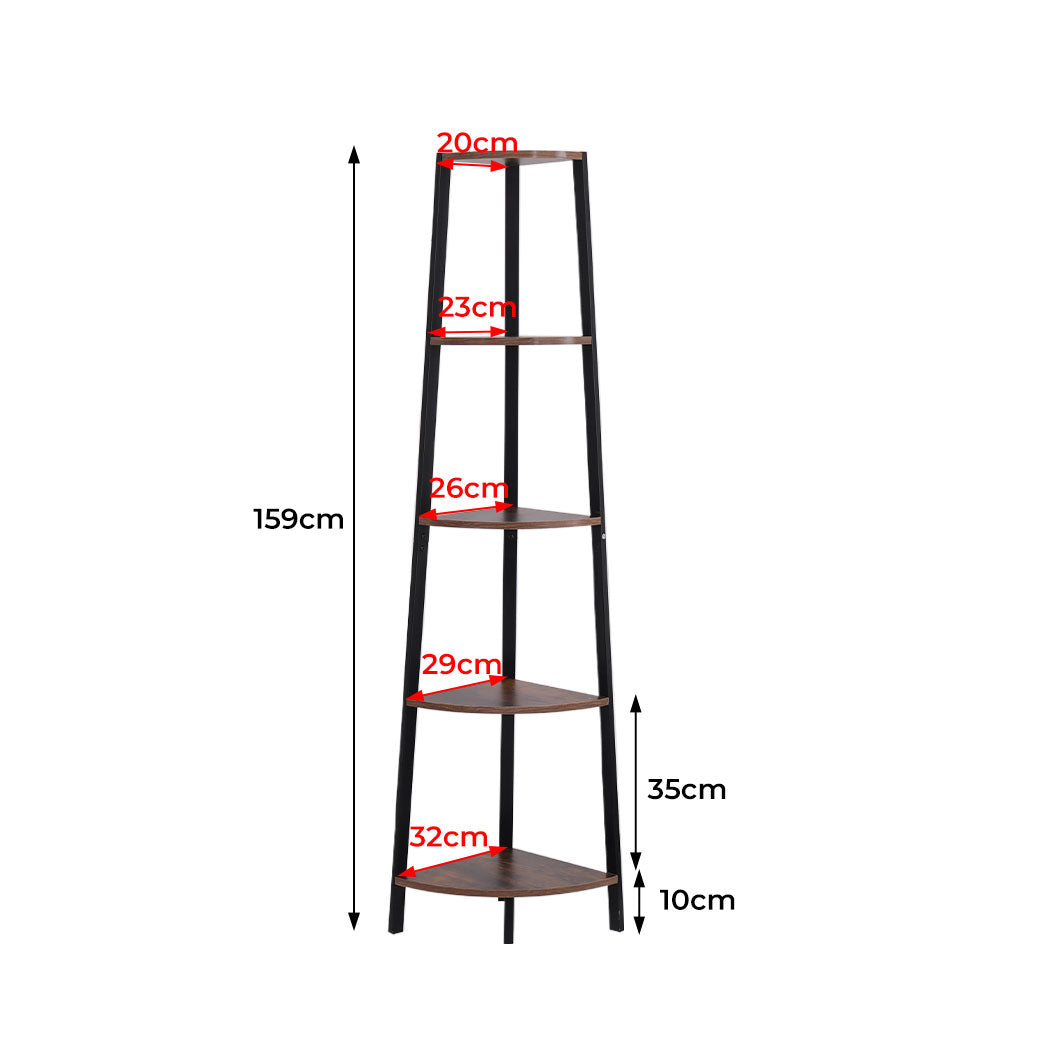 Levede 5 Tier Corner Shelf Industrial-1864183221558841346