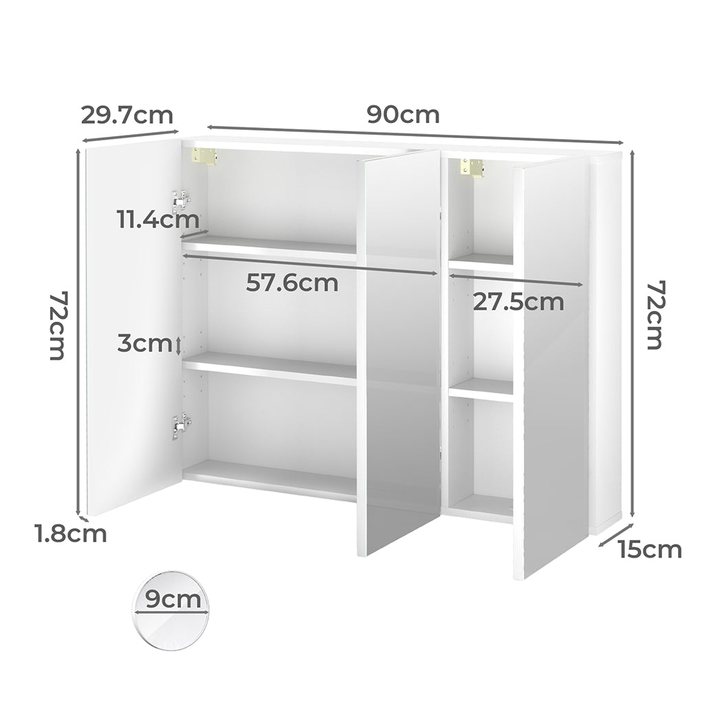 Levede Bathroom Mirror Cabinet 90CM-1950769974779973634