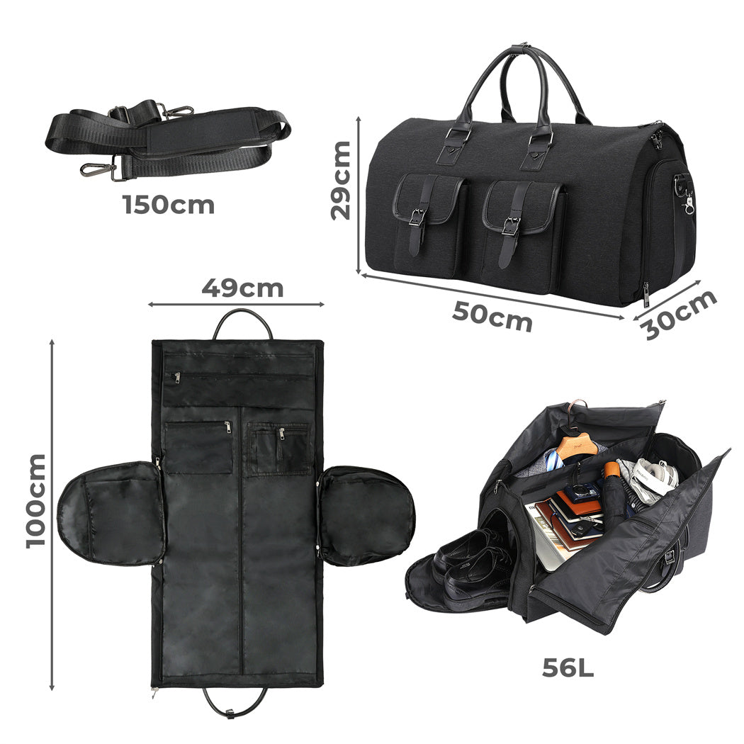 Slimbridge Carry On Garment Bag  2 In 1 Suit Bag-1894516791376482306