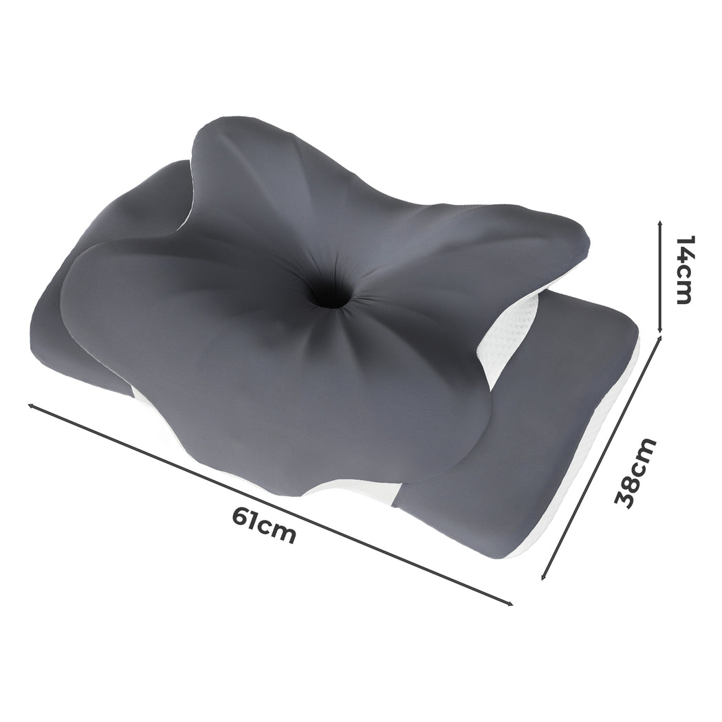 Dreamz Ergonomic Cervical Neck Pillow for Side Back Stomach Sleepers Washable-2061251866569871362