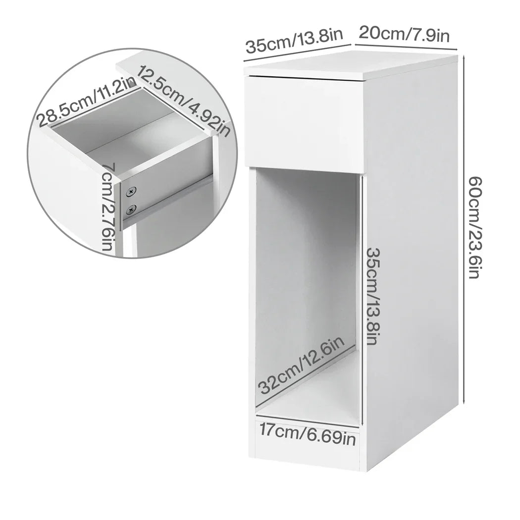 Levede Slim Bedside Table Nightstand Side Table Storage Bedroom Narrow Cabinet-2050056781610225666