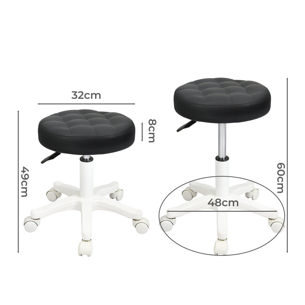 Levede 2x Rolling Bar Stool Swivel Salon SPA Chair Black-2018816822190673922