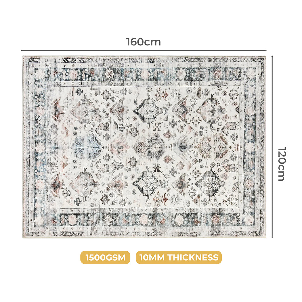 Marlow  Floor Rug Vintage Short Pile Washable Carpet Soft Plush Non Slip 160x120-1894516739216117762